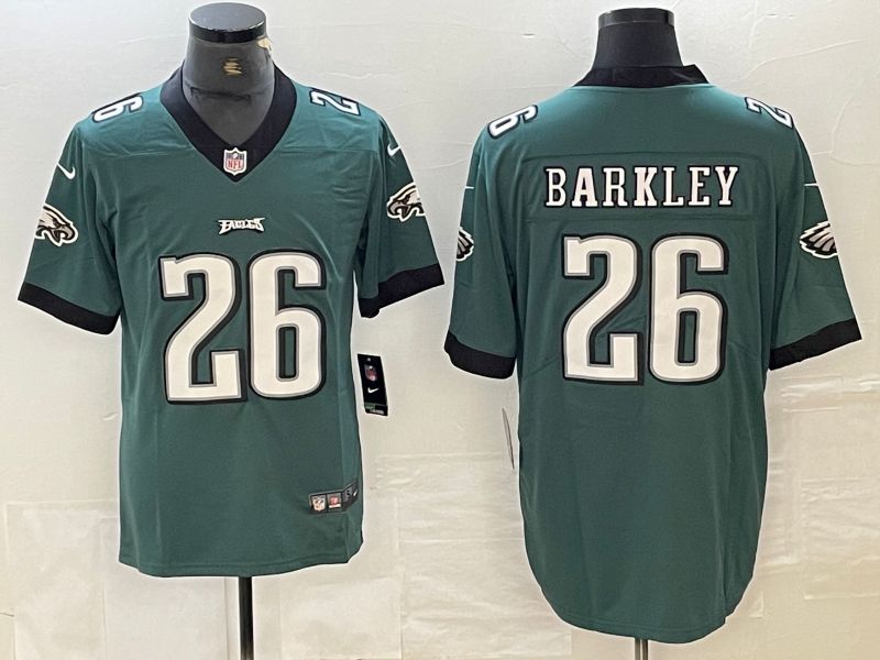 Men Philadelphia Eagles 26 Barkley Green 2024 Nike Vapor Untouchable Limited NFL Jersey style 1